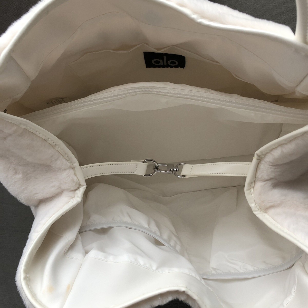 Alo Yoga Faux Fur Tote Bag Ivory | eBay