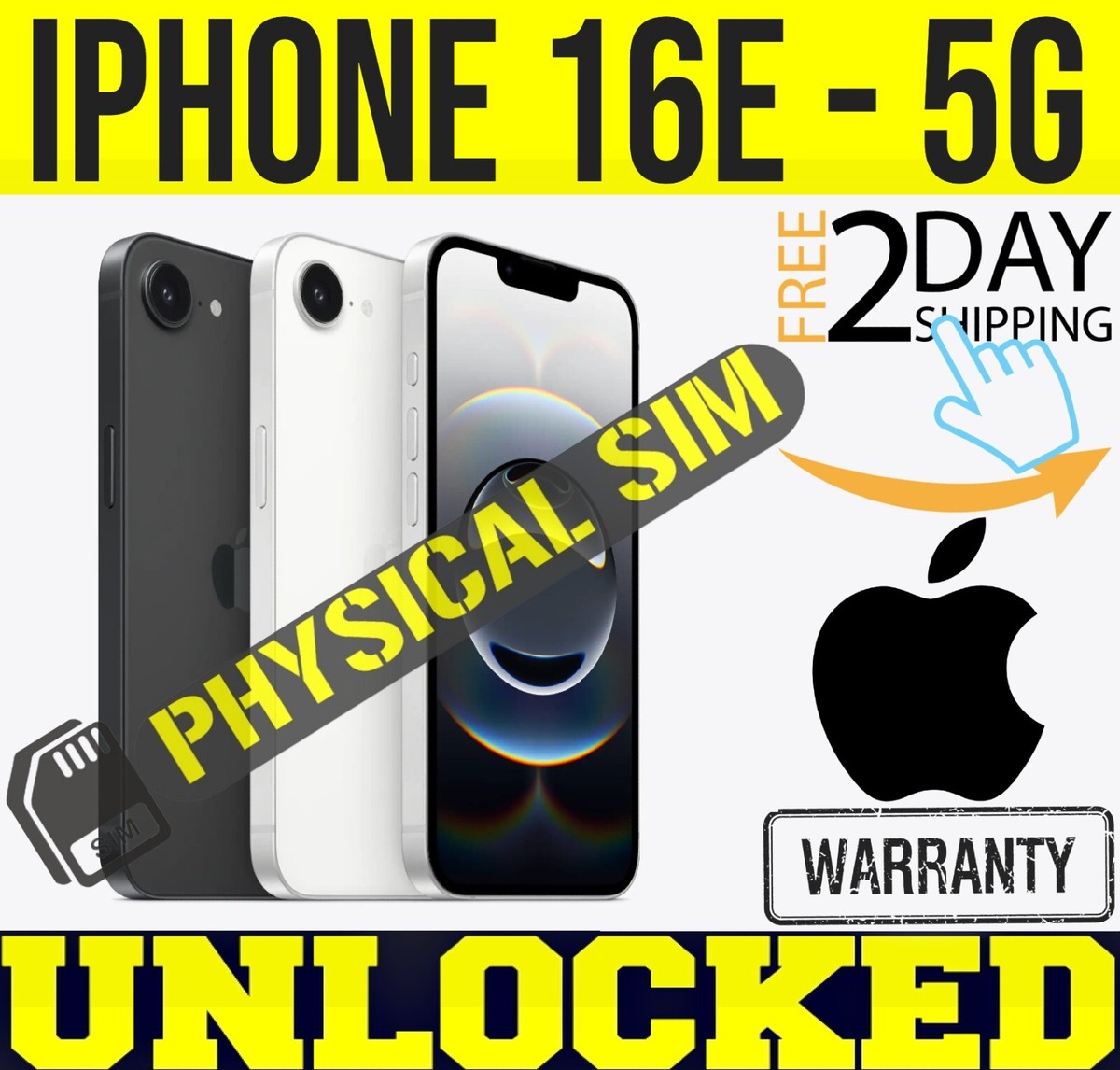APPLE IPHONE 16E - 128GB 256GB (FACTORY UNLOCKED) ✓PHYSICAL SIM