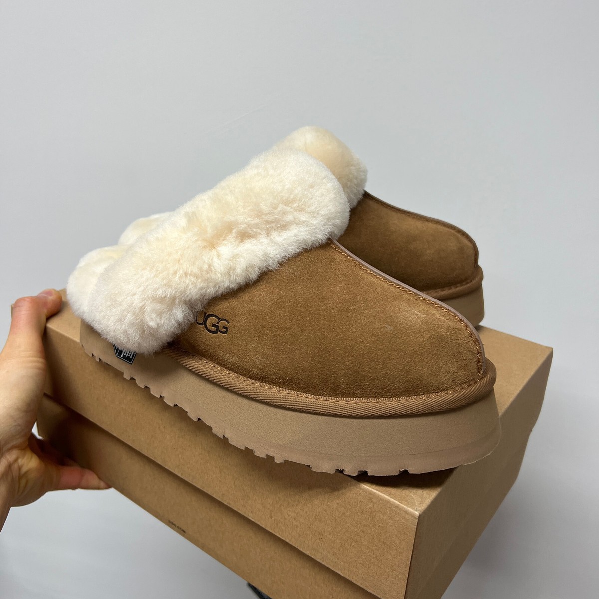 UGG W Disquette Slippers Chestnut Suede Upper Shoes 1122550-CHE | eBay