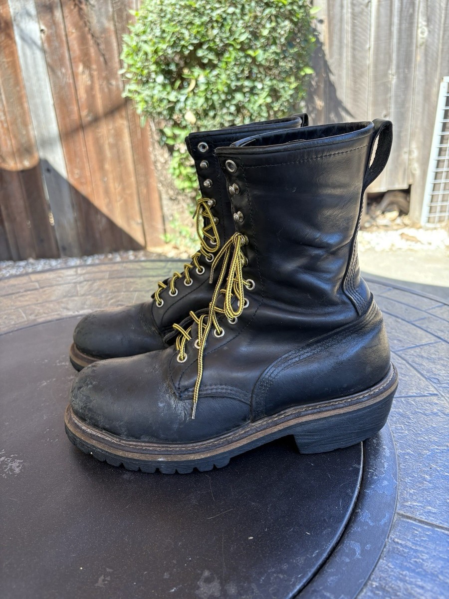 Red Wing 2218 Steel Toe Logger Boots Distressed Leather Mens Size