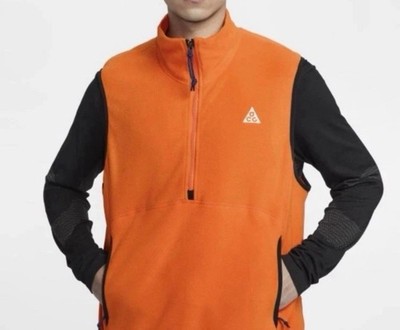 Nike ACG Wolf Tree Men's Vest Polartec Size Medium Orange/Black