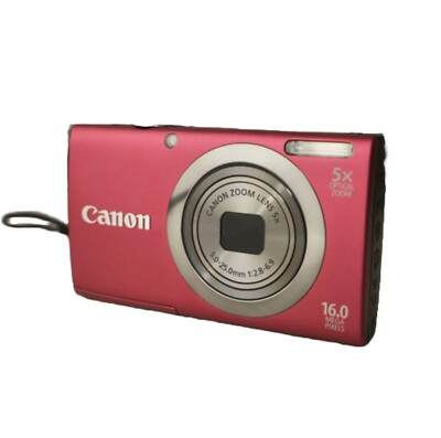 Canon PowerShot A2300 HD 16MP 5X Zoom Lens Digital Camera Red | eBay