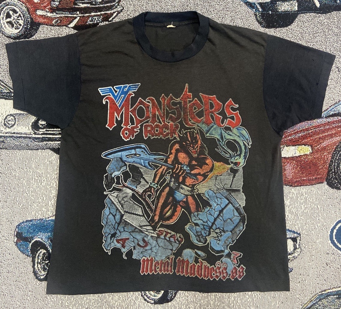 Vintage 1988 Monsters Of Rock Band Tour T-Shirt Faded 80s
