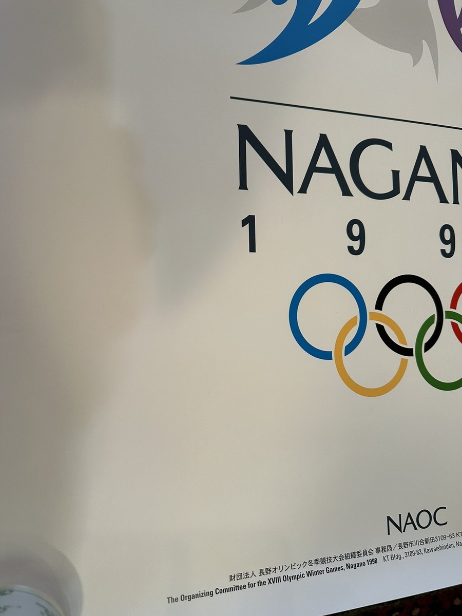 XVIII Olympic Winter Games Nagano 1998 NAOC Poster Scarce Rare HTF