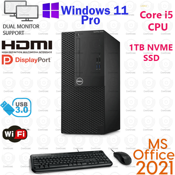 Dell OptiPlex 3050 Desktop Computer Core i5 16GB RAM 1TB NVME