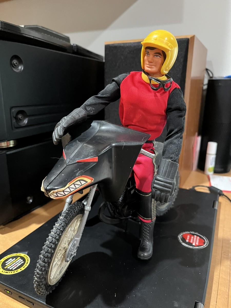 Big Jim Mattel Motocross Rugged Rider Motorcycle Wolfpack Honda