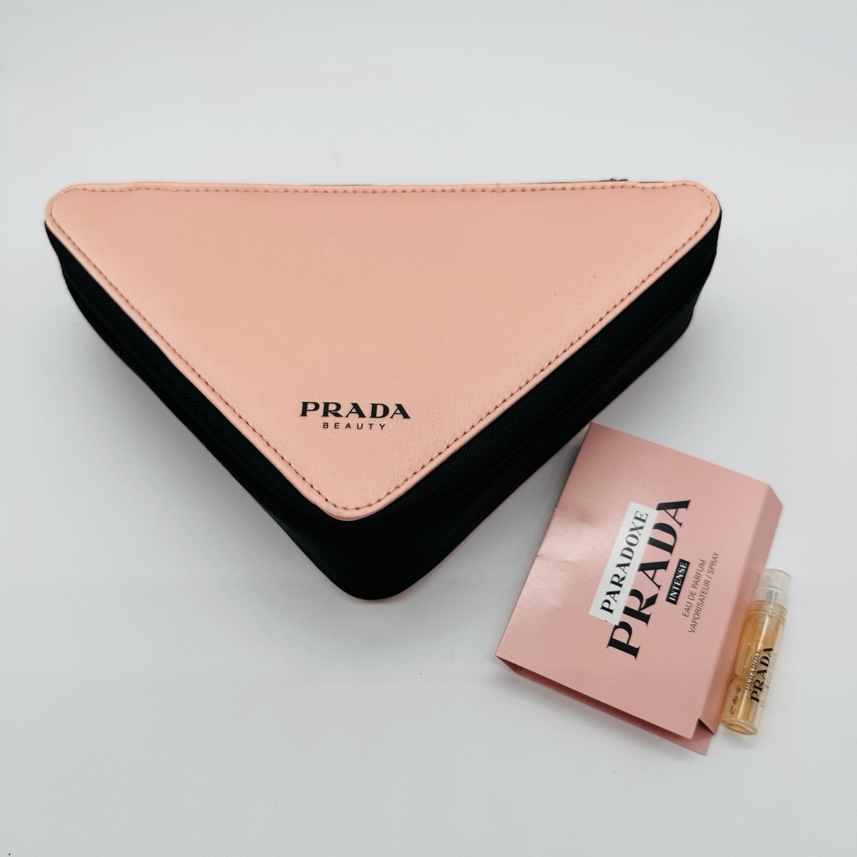 Prada Beauty Triangle Pouch/Makeup Case With Dust Bag & Paradoxe