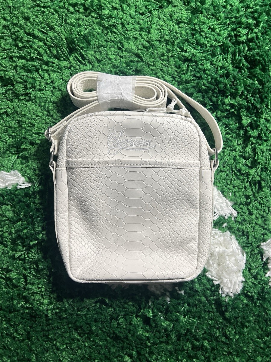 Supreme x Nike Leather Shoulder Bag Snakeskin White SS25 BRAND NEW