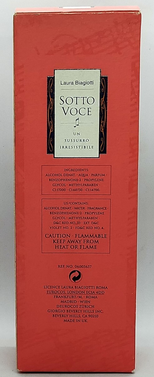 Rare SOTTO VOCE LAURA BIAGIOTTI Eau de Toilette Spray 25 ml = 0.85