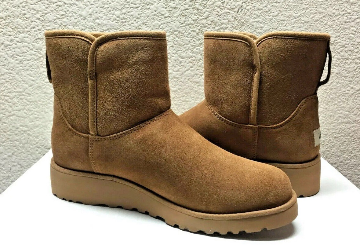 UGG KRISTIN CHESTNUT SHEARLING SUEDE WEDGE BOOT US 5.5 / EU 36.5