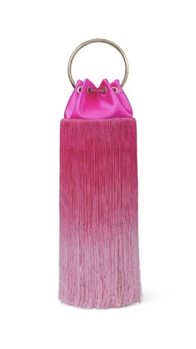 Jimmy Choo Bon Bon Fringe Satin Bucket Bag Brand New | eBay