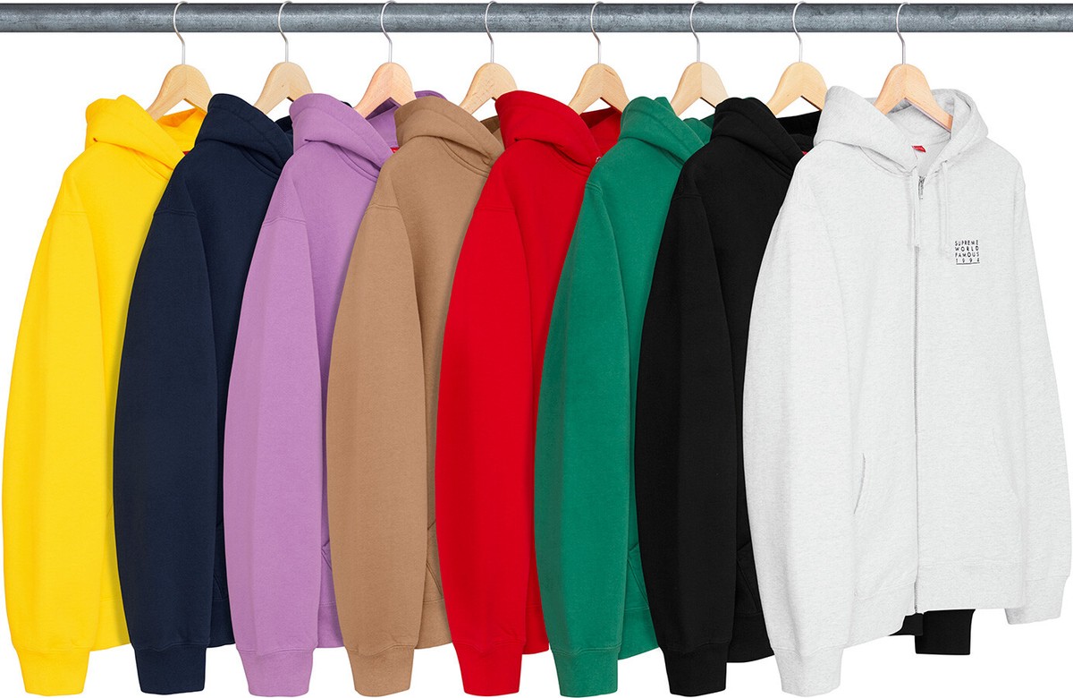 Supreme World Famous Zip Up Hooded Sweatshirt SS18 (SS18SW77