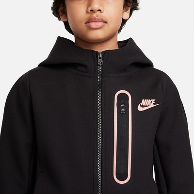 Nike Sportswear Tech Fleece Full Zip Hoodie Black/Orange DJ5494