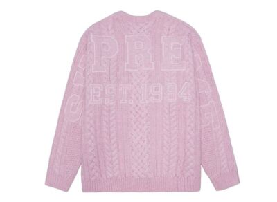 Supreme Applique Cable Knit Sweater Pink | eBay