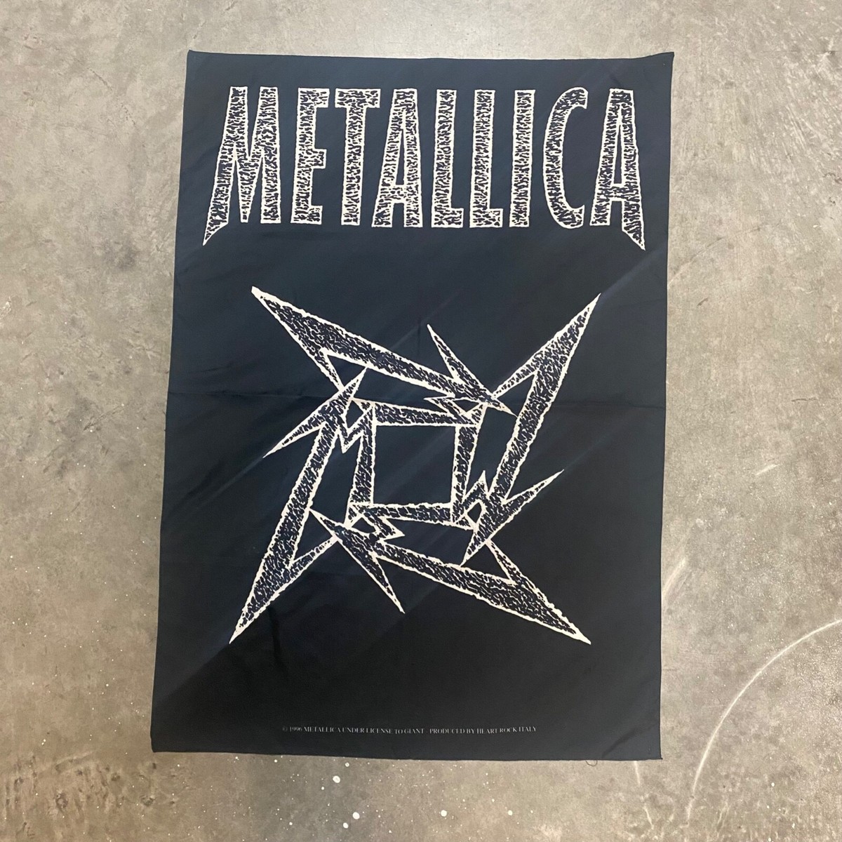 VTG 90s Metallica 1996 Ninja Star Polyester Flag Banner Tapestry