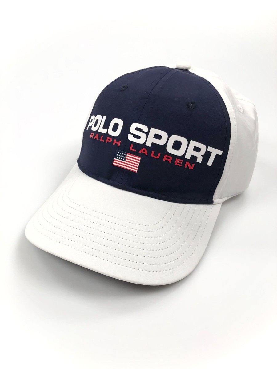 Nwt Polo Ralph Lauren Polo Sport USA Flag Cap Cruise Navy Pure