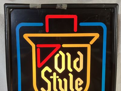 VINTAGE OLD STYLE BEER FAUX NEON LIGHT UP SIGN 14