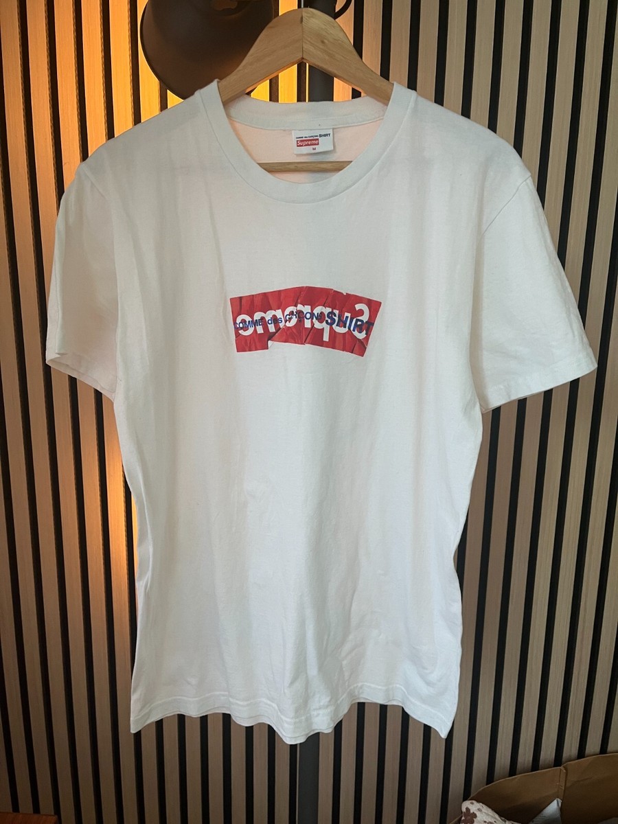 Supreme x Comme Des Garcons CDG Shirt Box Logo Tee White SS17 Size