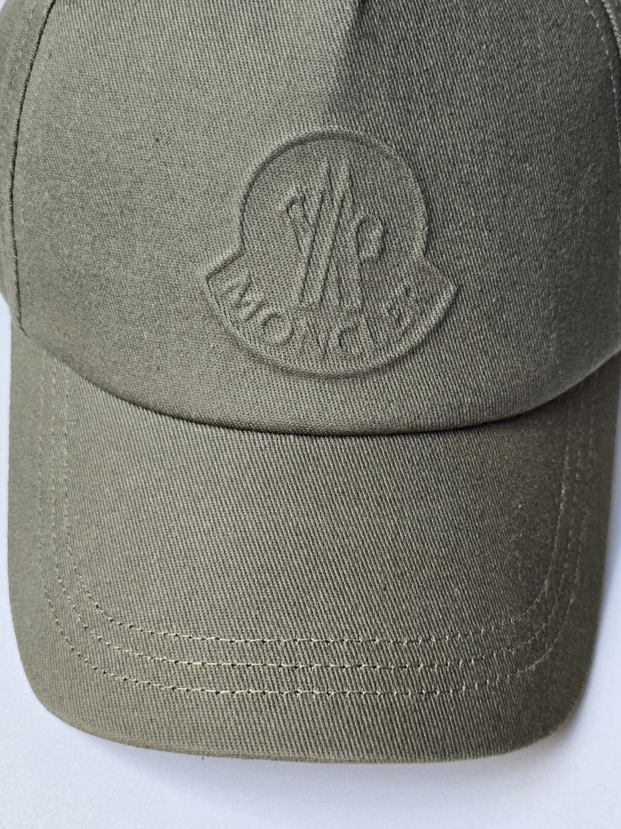Moncler Hat Baseball Cap Olive Green Size L Large Raised Logo