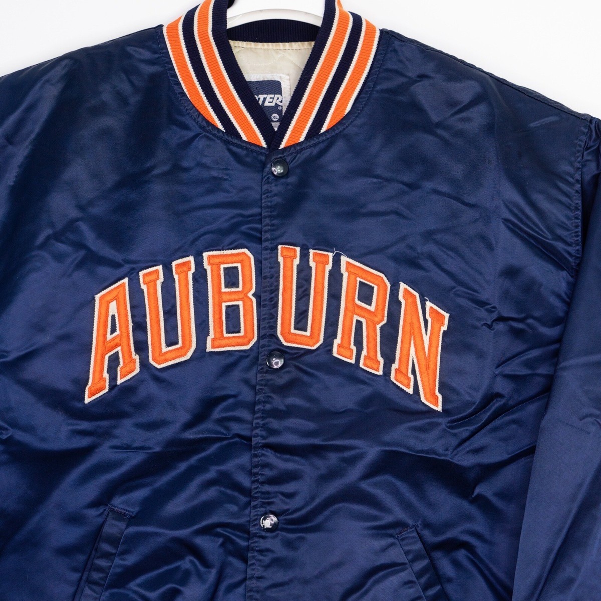 Vintage Auburn University Tigers Satin Starter Jacket Retro Blue
