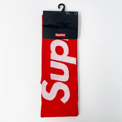 Brand New Original Supreme Mens Nike Lightweight Crew Socks - Red