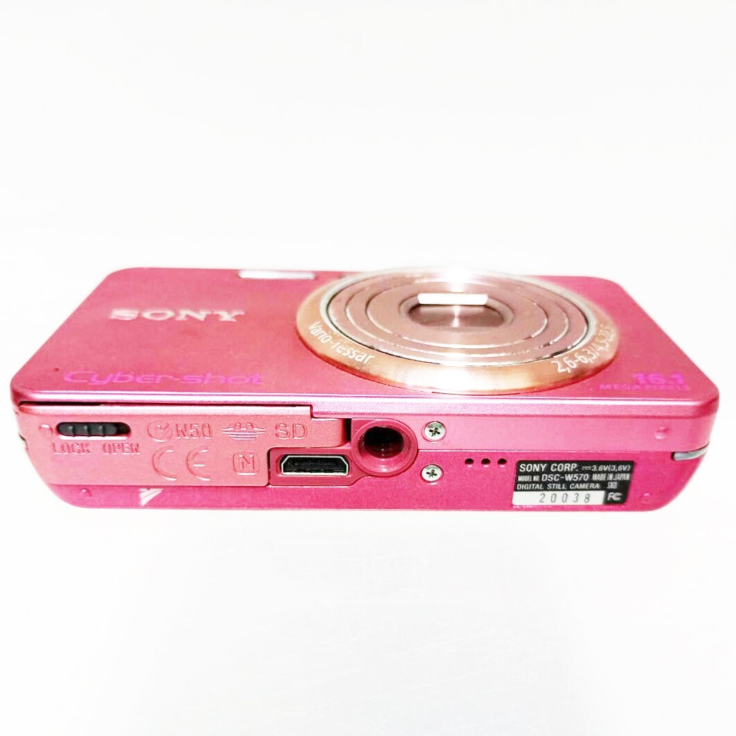 SONY Cyber-shot DSC-W570 Pink 5x Zoom 16.1 MP Digital Camera Fast