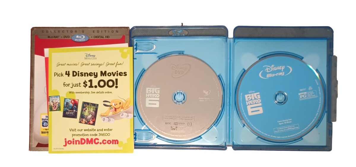 Disney's Big Hero 6 Blu-ray + DVD ONLY 2014 Collectors Edition