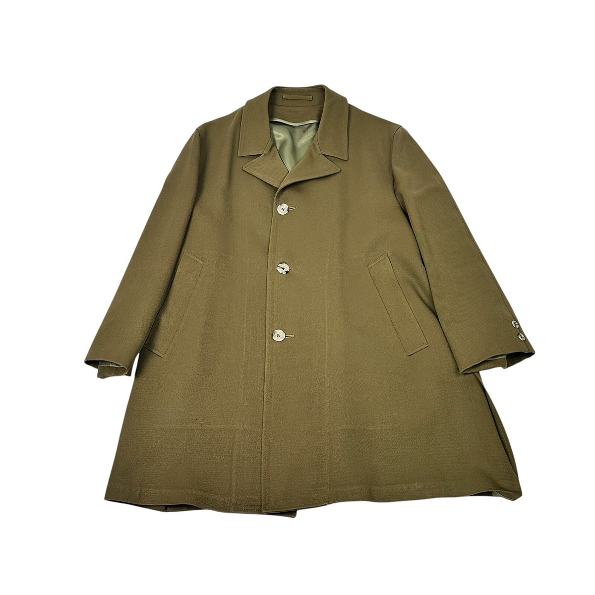 Vintage Alligator Gold Label Pure Virgin Wool Men's Olive Coat