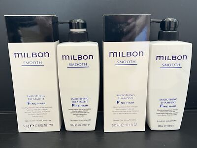Milbon Smoothing F Fine Hair Shampoo 500mL & Treatment 500g Smooth