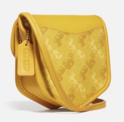 NWT Coach Turnlock Flap Pouch 15 Horse & Carriage Crossbody Ochre