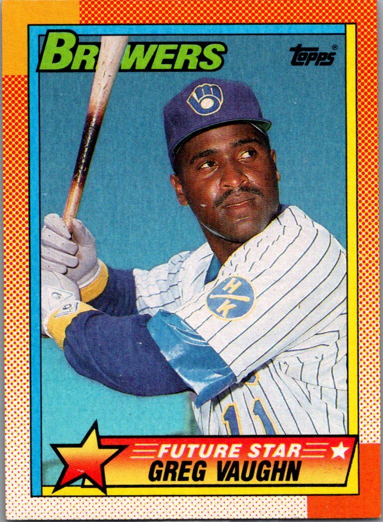 1990 Topps Greg Vaughn Rookie Card #57 Milwaukee Brewers | eBay