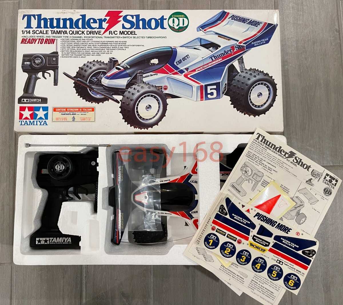 New TAMIYA 1/14 RC THUNDER SHOT VINTAGE RARE 1988 QD Quick Drive