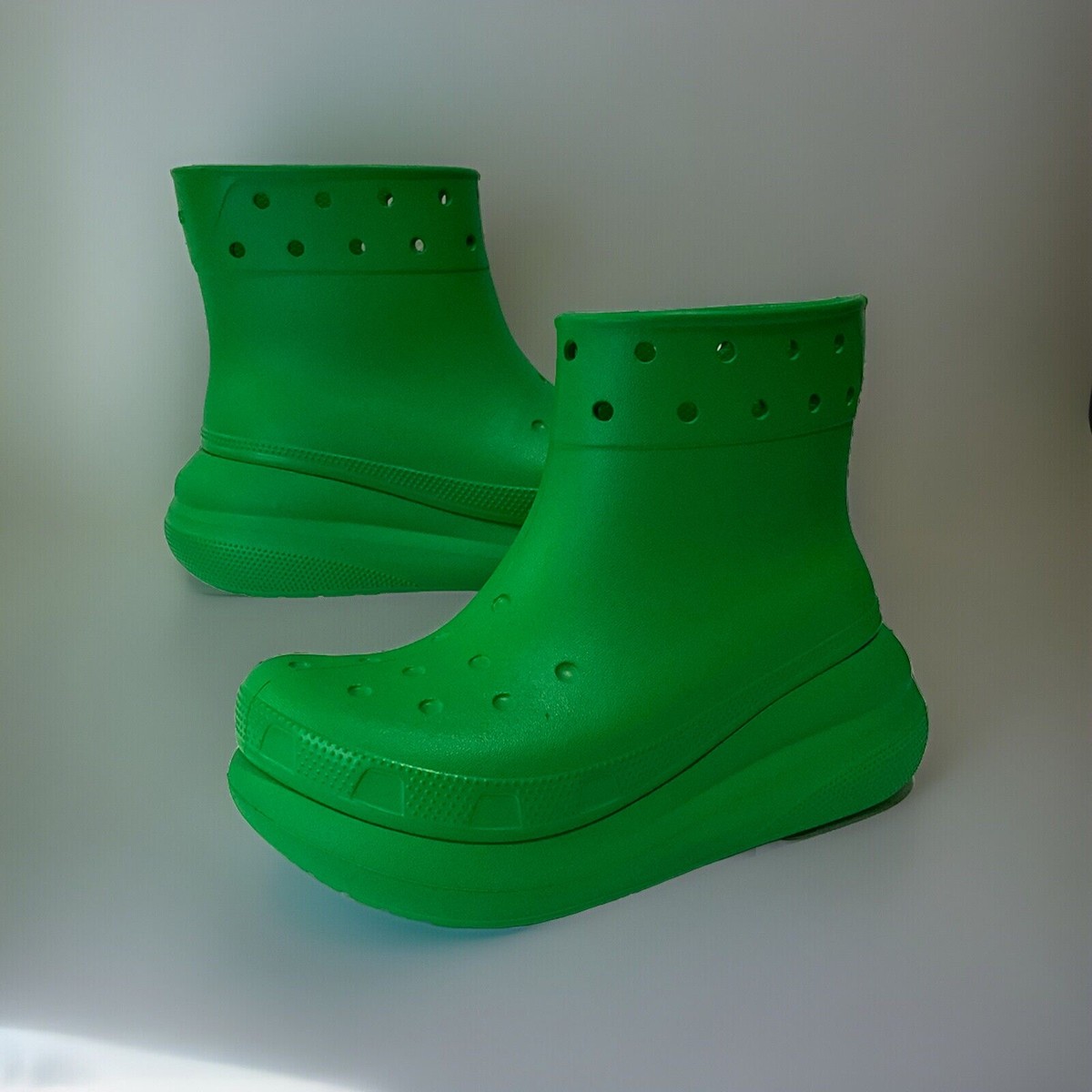 Crocs Classic Crush Waterproof Green Grass Rain Boots Men Size 6