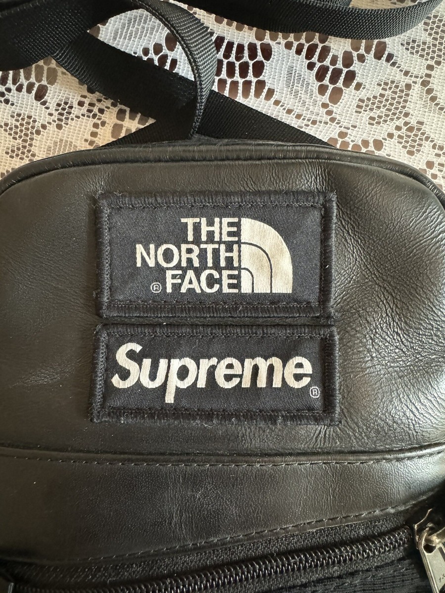 SUPREME x THE NORTH FACE Leather Shoulder Bag Black Collab Limited