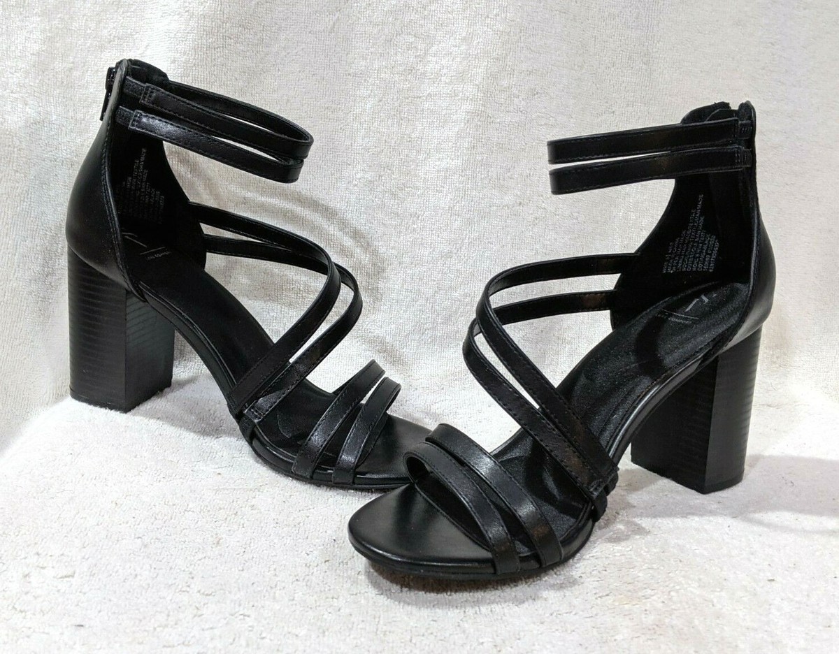 Simply Vera Vera Wang Cotinga Black Women's Block Heels Sandals