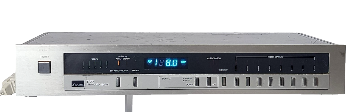 Vintage Sansui T-77 AM/FM Stereo Synthesizer Tuner Japan 120V 10W