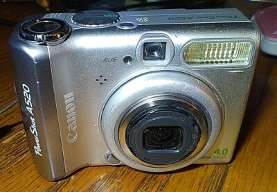 Canon PowerShot A520 4.0MP Digital Camera - Silver Turns On, For