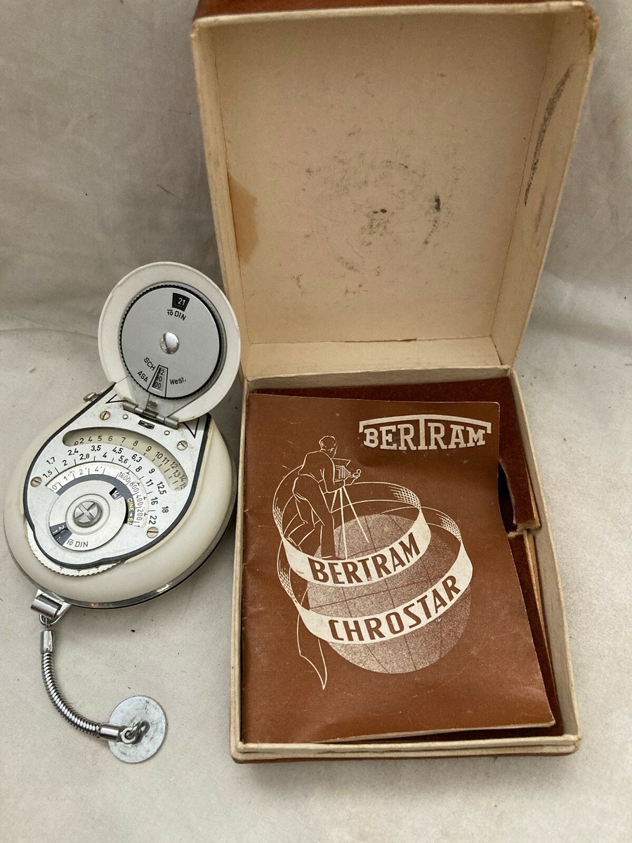 Vintage Bertram Chrostar Light Meter w/Box Instructions Excellent