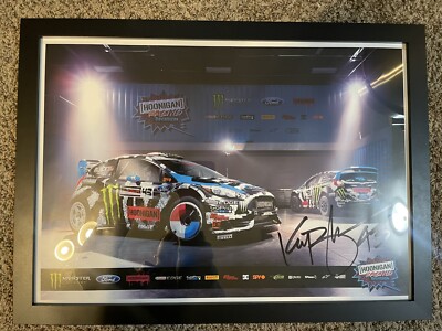 Ken Block Autographed Poster Custom Frame. Hoonigan Gymkhana Ford