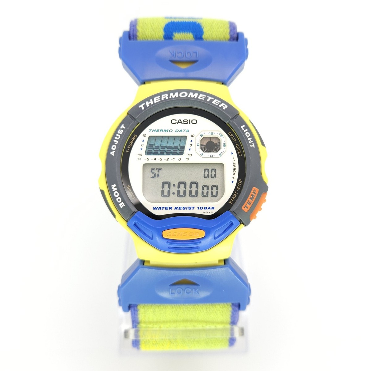 NOS CASIO TSX-1200 THERMOMETER WR 100M VINTAGE DIGITAL WATCH JAPAN