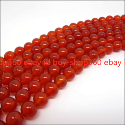 Pretty 6mm Genuine Natural Red Jade Gemstone Round Smooth Loose