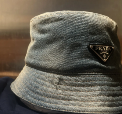 Prada (size SMALL) Washed Denim bucket hat | eBay
