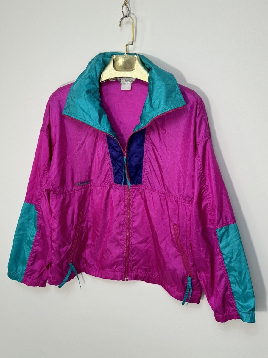 Vintage Windbreaker Jacket Columbia Radial Size L Pink Purple