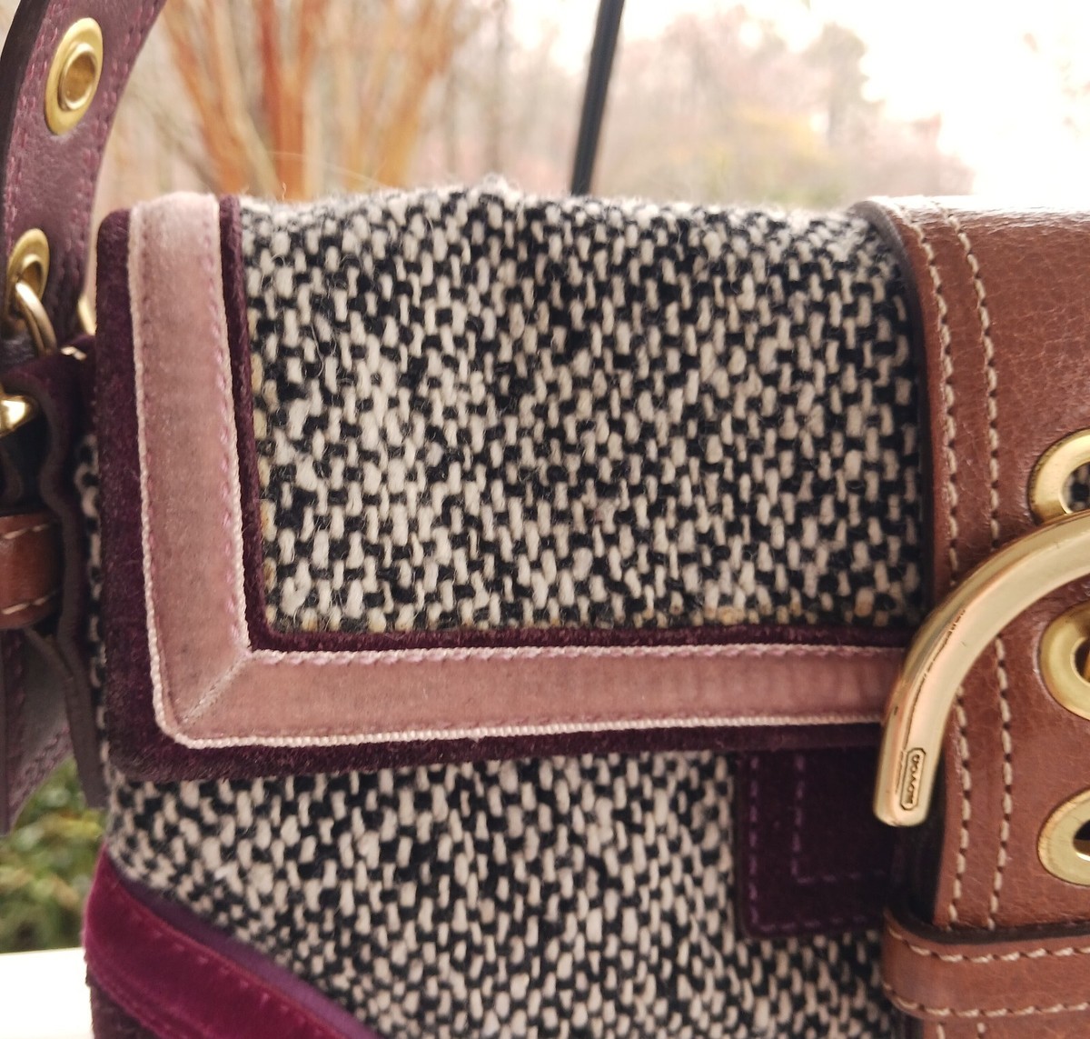 Coach Vintage 8F01 Multicolor Tweed Soho Y2K Demi Shoulder Bag w