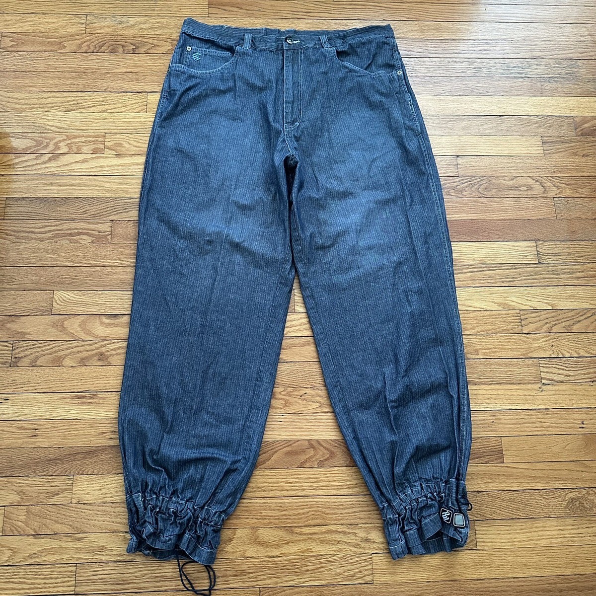 Vintage 90s Y2K Rocawear Denim Parachute Pants 40x34 Baggy Wide