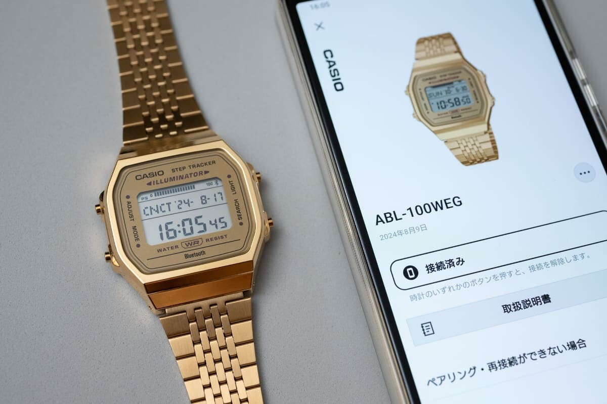 Casio ABL-100WEG-9A Gold Digital Vintage Classic Design Bluetooth