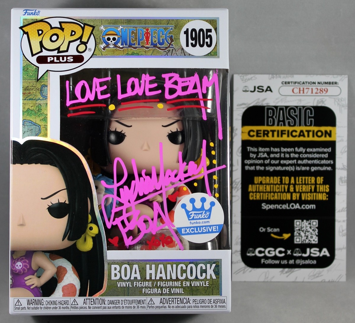 LYDIA MACKAY SIGNED BOA. HANCOCK ONE PIECE FUNKO POP FIGURE