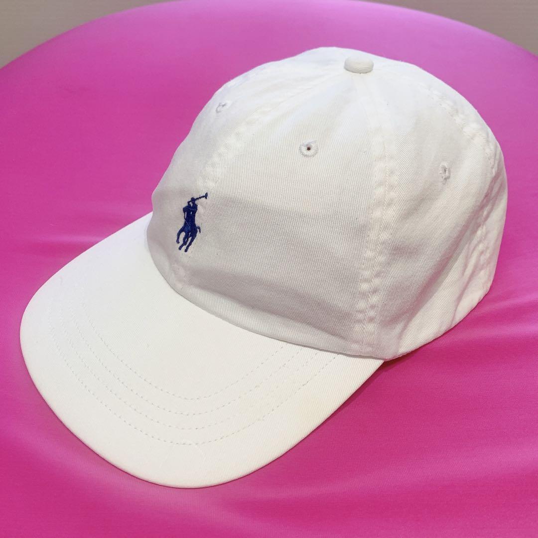 90S Vintage Polo Ralph Lauren Pony Embroidery White 6 Panel Cap