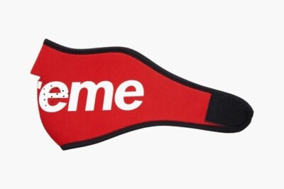 Supreme Logo Facemask Black White FW14 Fall Winter 2014 New With
