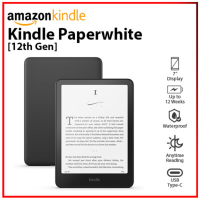 Amazon Kindle Paperwhite 12th Gen BLACK Waterproof Education E